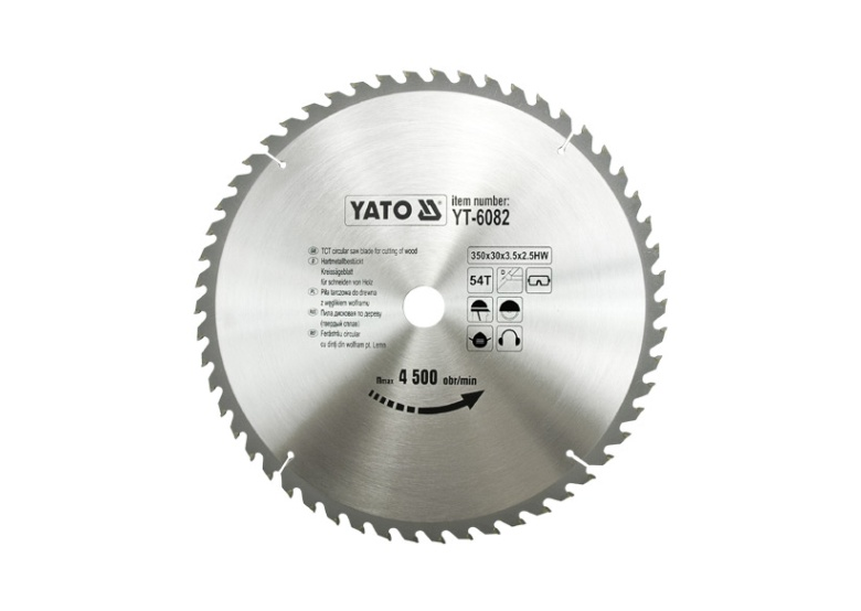 Kreissägeblatt mit Karbid 350x30mm T54 Yato YT-6082