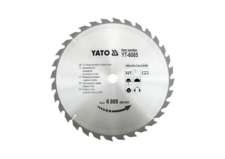 Kreissägeblatt mit Karbid 400x30mm T32 Yato YT-6085