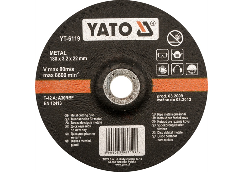 Metall-Trennscheibe 125 x 2,5 x 22 mm Yato YT-6116
