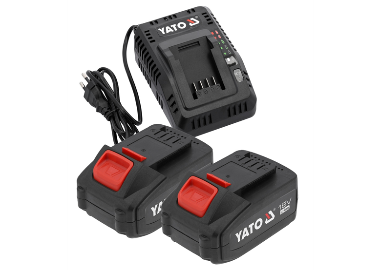 Ladegerät und 2 Akkus 18V 4.0Ah Yato YT-828510